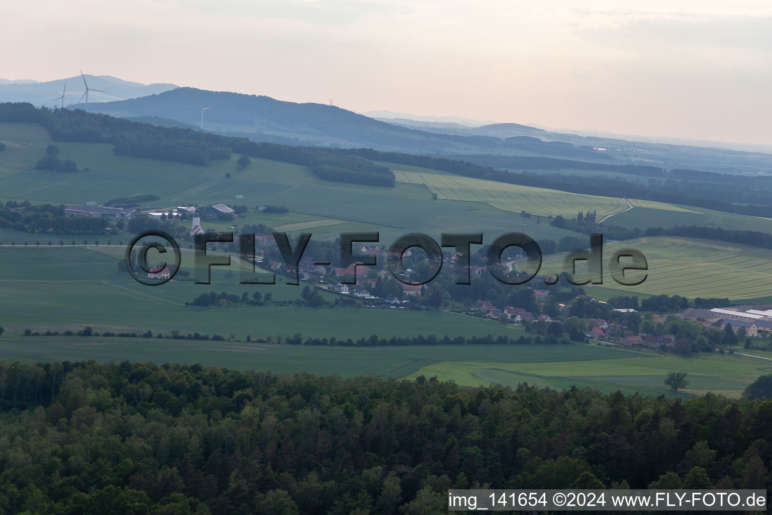 Vue aérienne de Quartier Jauernick-Buschbach in Markersdorf dans le département Saxe, Allemagne