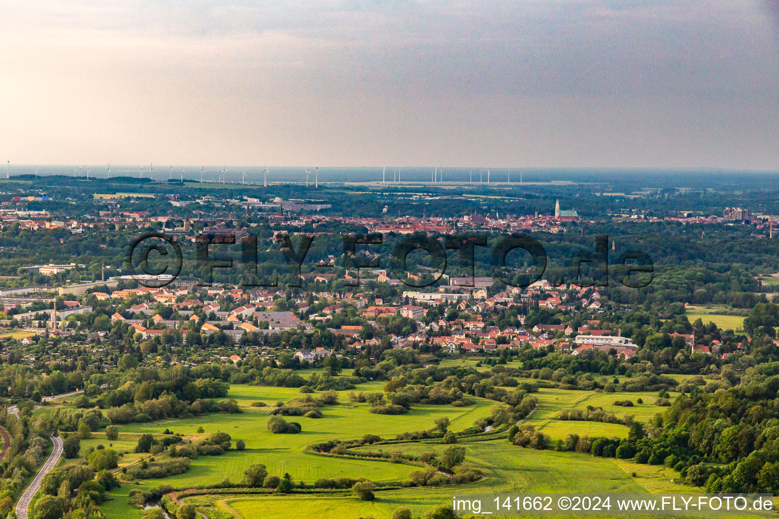 Vue aérienne de Du sud à Görlitz dans le département Saxe, Allemagne