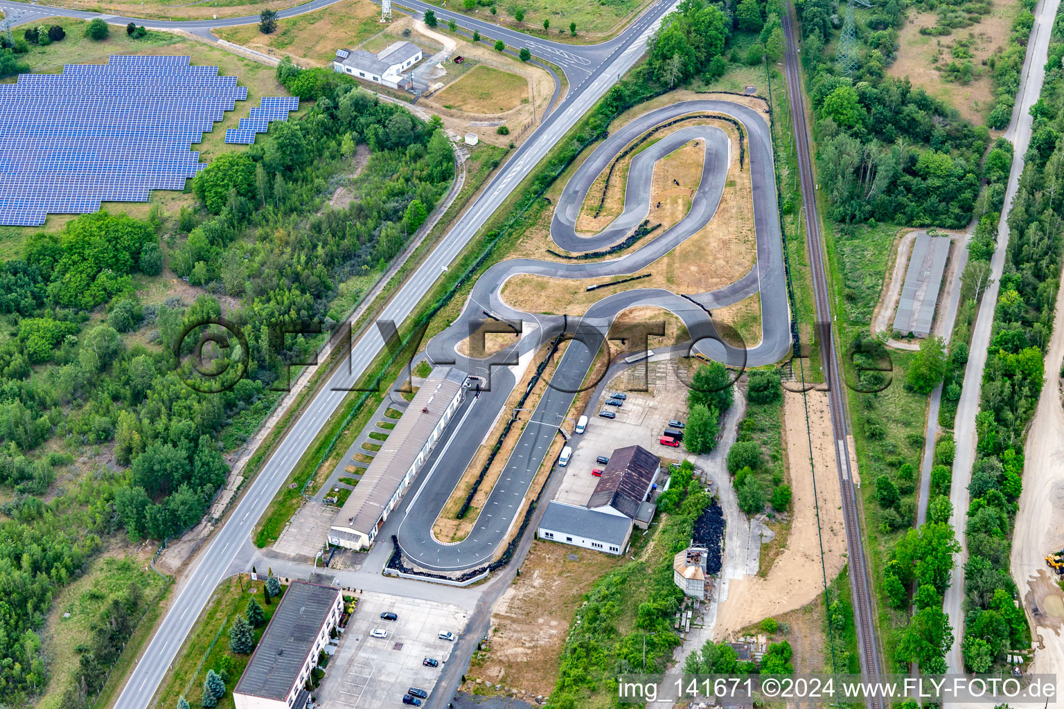 Vue aérienne de Piste de karting Görlitz anneau à le quartier Hagenwerder in Görlitz dans le département Saxe, Allemagne