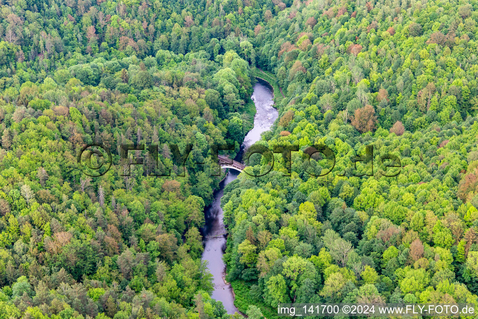 Vue aérienne de Pont ferroviaire de la Pologne à l'Allemagne sur la Neisse Lusace à le quartier Rosenthal in Zittau dans le département Saxe, Allemagne