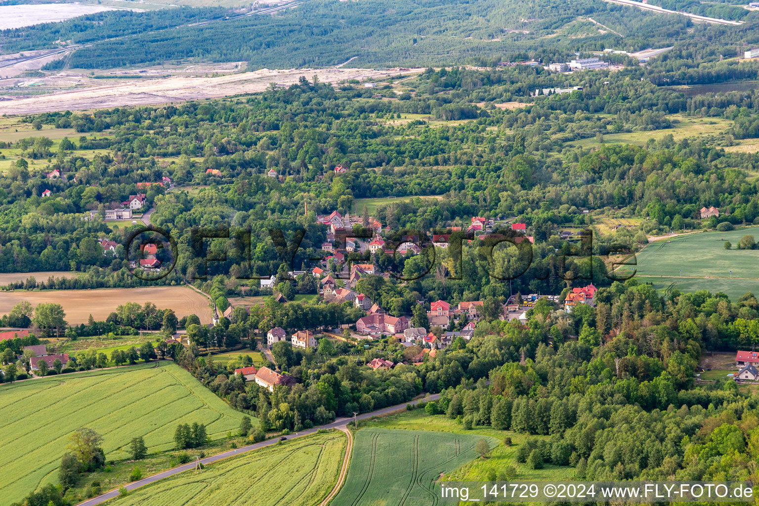 Vue aérienne de Bad Oppelsdorf à Opolno-Zdrój dans le département Basse-Silésie, Pologne