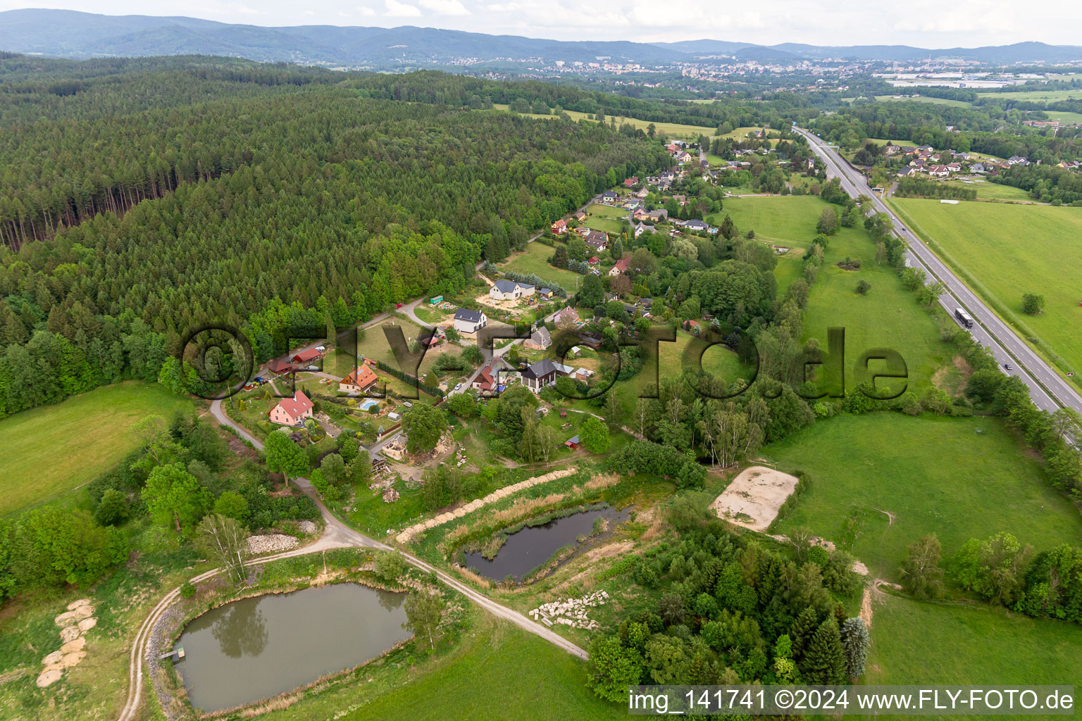 Vue aérienne de Vitkovska à Liberec dans le département Liberec, République tchèque