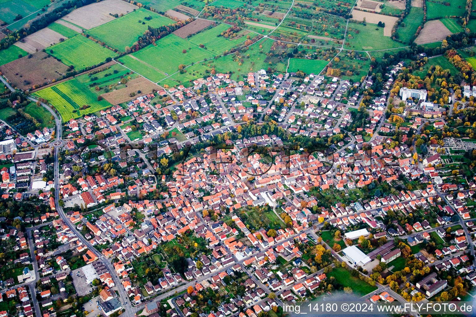 Vue aérienne de Kislau dans le département Bade-Wurtemberg, Allemagne