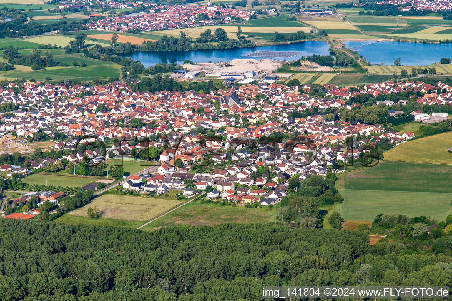 Photographie aérienne de Du nord-est à Leimersheim dans le département Rhénanie-Palatinat, Allemagne