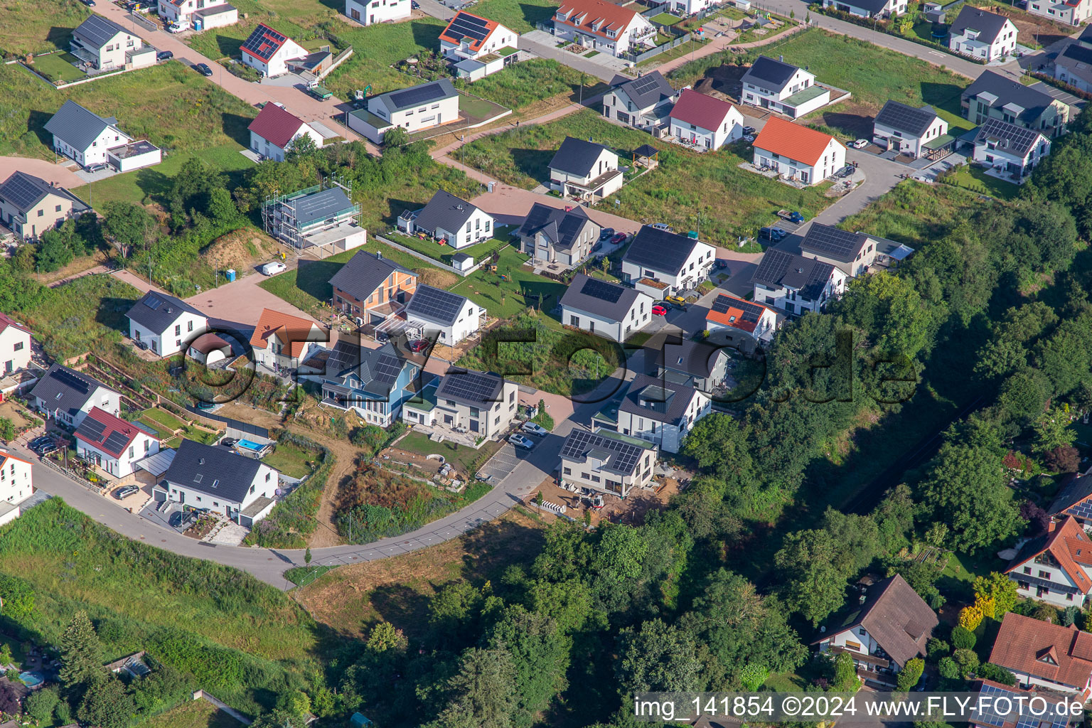 Vue aérienne de Rue Rosen à Kandel dans le département Rhénanie-Palatinat, Allemagne