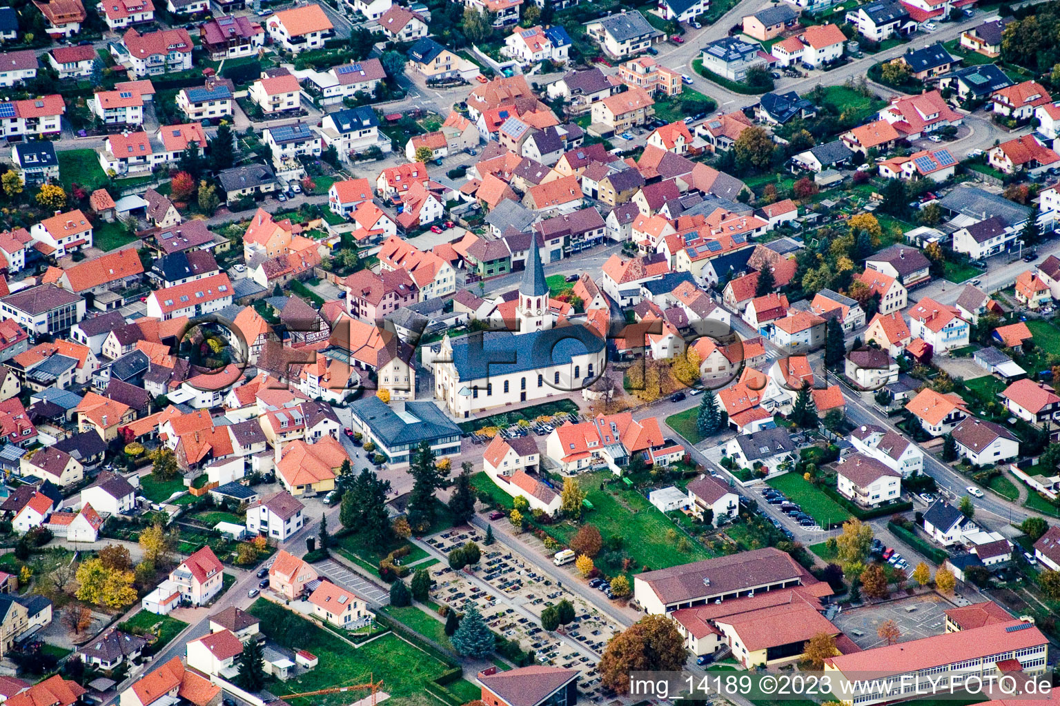 Vue aérienne de Sainte-Julienne à Malsch dans le département Bade-Wurtemberg, Allemagne