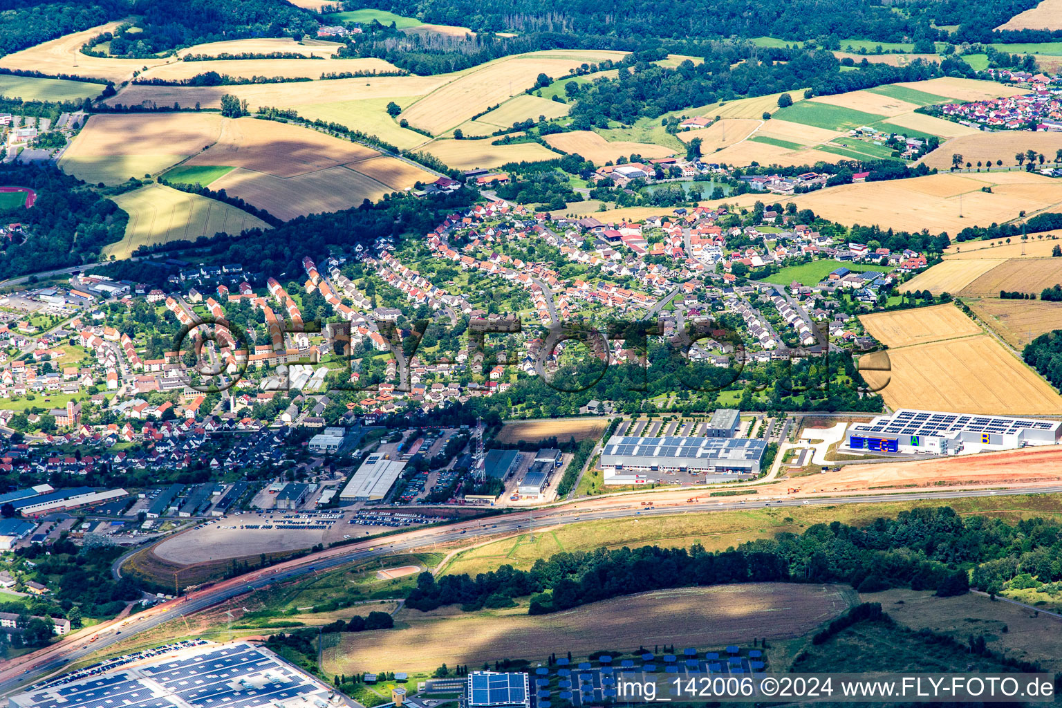 Vue aérienne de Quartier Petersberg in Bad Hersfeld dans le département Hesse, Allemagne