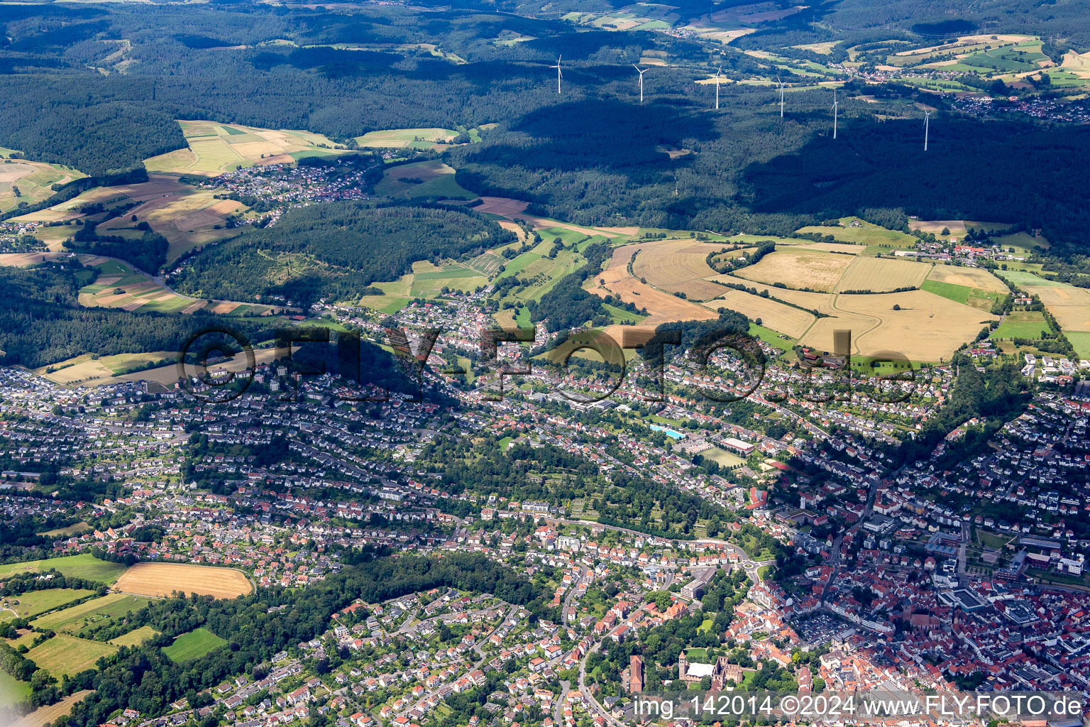 Vue aérienne de Du sud à Bad Hersfeld dans le département Hesse, Allemagne