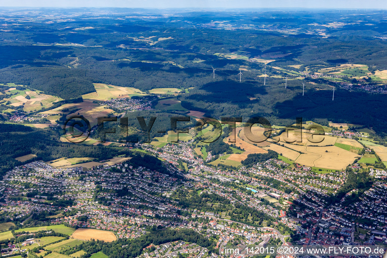 Vue aérienne de Du sud à Bad Hersfeld dans le département Hesse, Allemagne