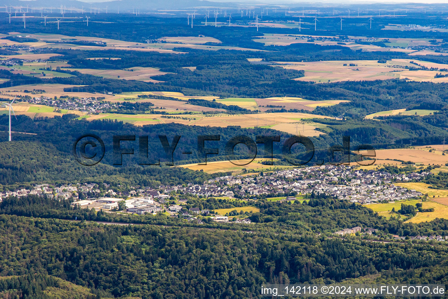 Vue aérienne de Halsenbach dans le département Rhénanie-Palatinat, Allemagne