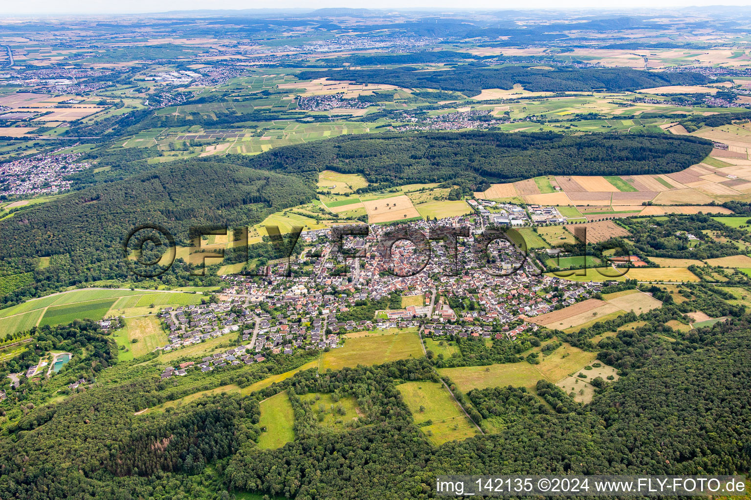 Vue aérienne de Du nord à Weiler bei Bingen dans le département Rhénanie-Palatinat, Allemagne