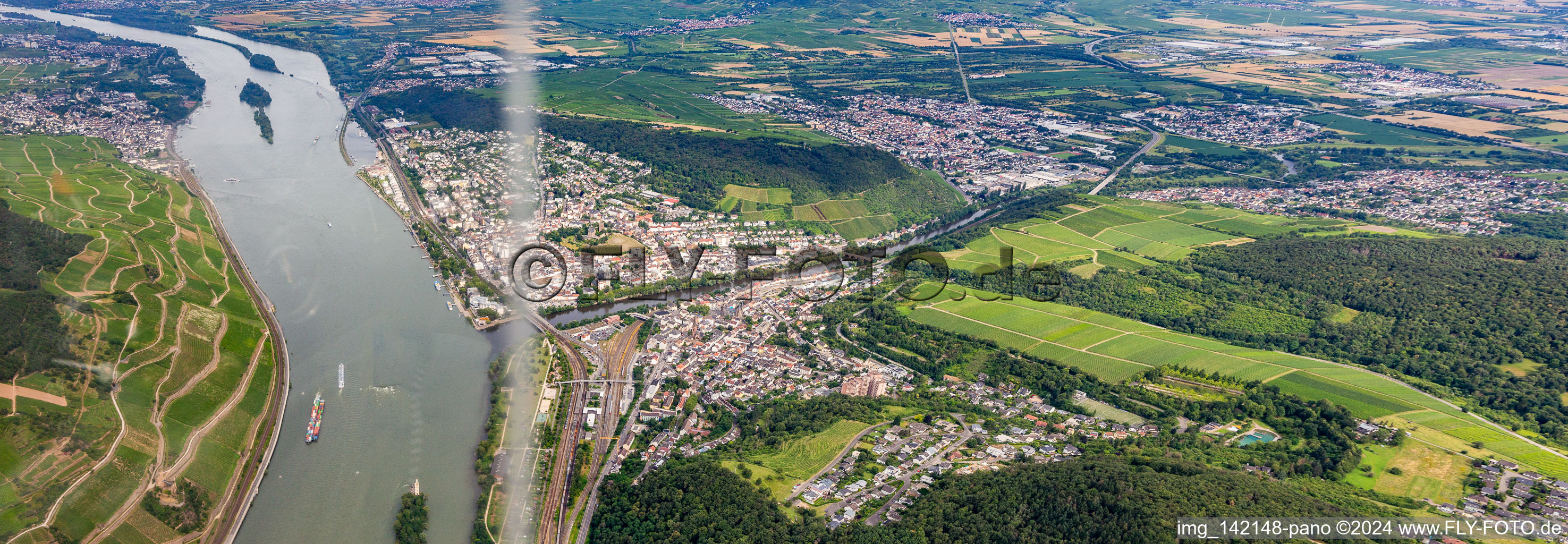 Vue aérienne de Bingen am Rhein dans le département Rhénanie-Palatinat, Allemagne