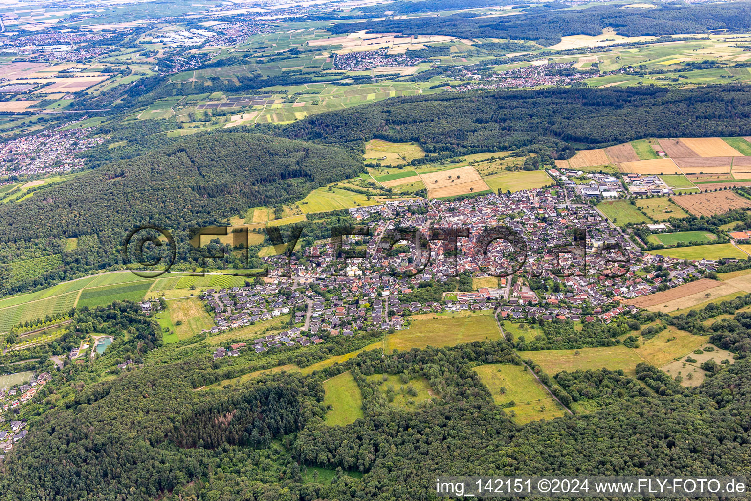 Vue aérienne de Weiler bei Bingen dans le département Rhénanie-Palatinat, Allemagne