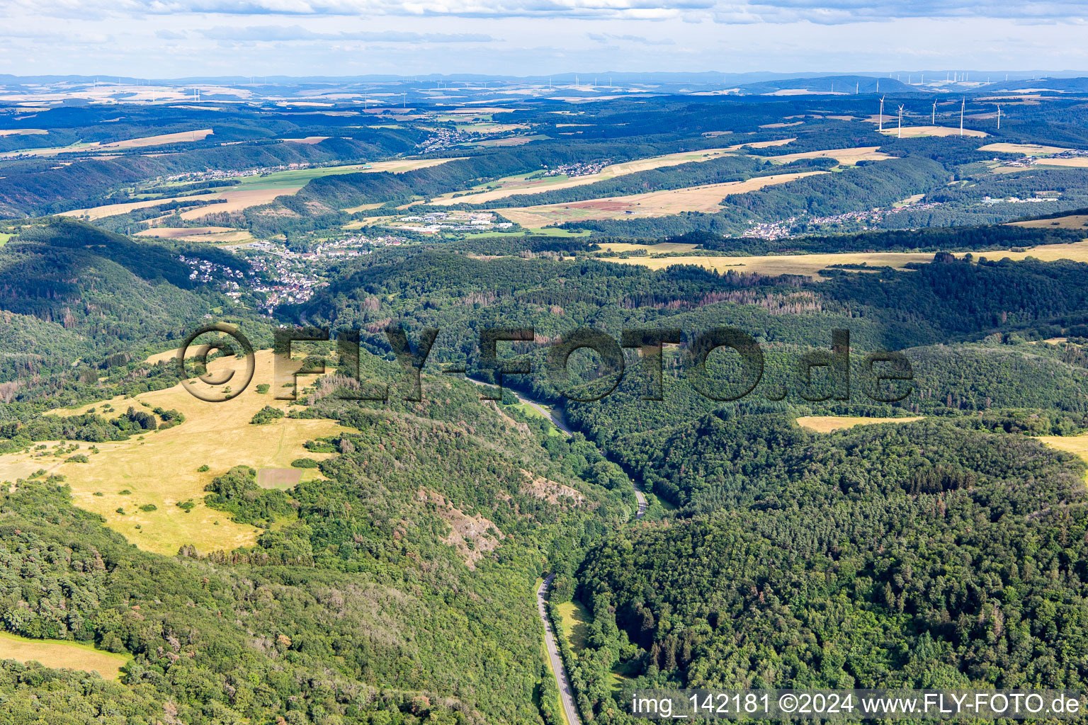 Vue aérienne de Herrstein dans le département Rhénanie-Palatinat, Allemagne