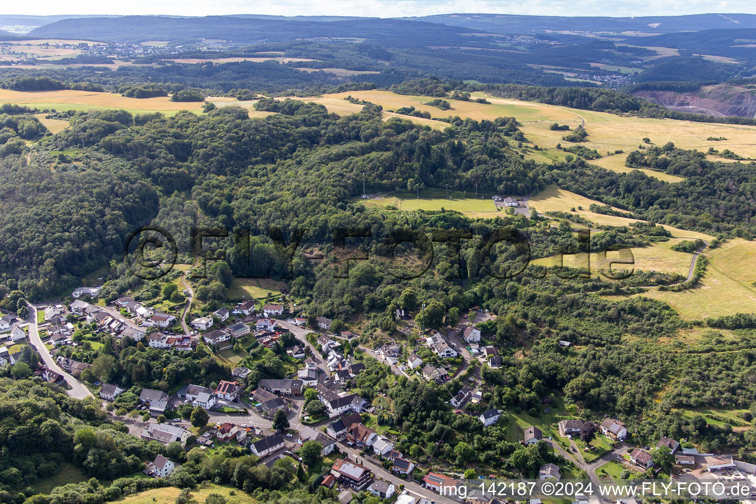 Vue aérienne de Hintertiefenbach dans le département Rhénanie-Palatinat, Allemagne