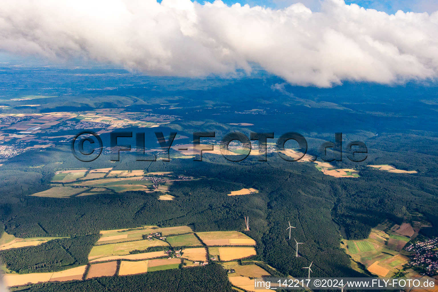 Vue aérienne de Du nord à Ramsen dans le département Rhénanie-Palatinat, Allemagne