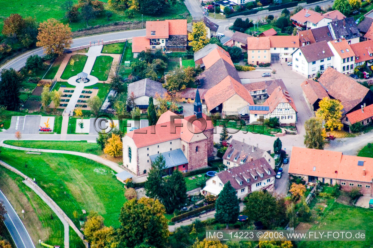 Vue aérienne de Monastère Lobenfeld à Lobenfeld dans le département Bade-Wurtemberg, Allemagne