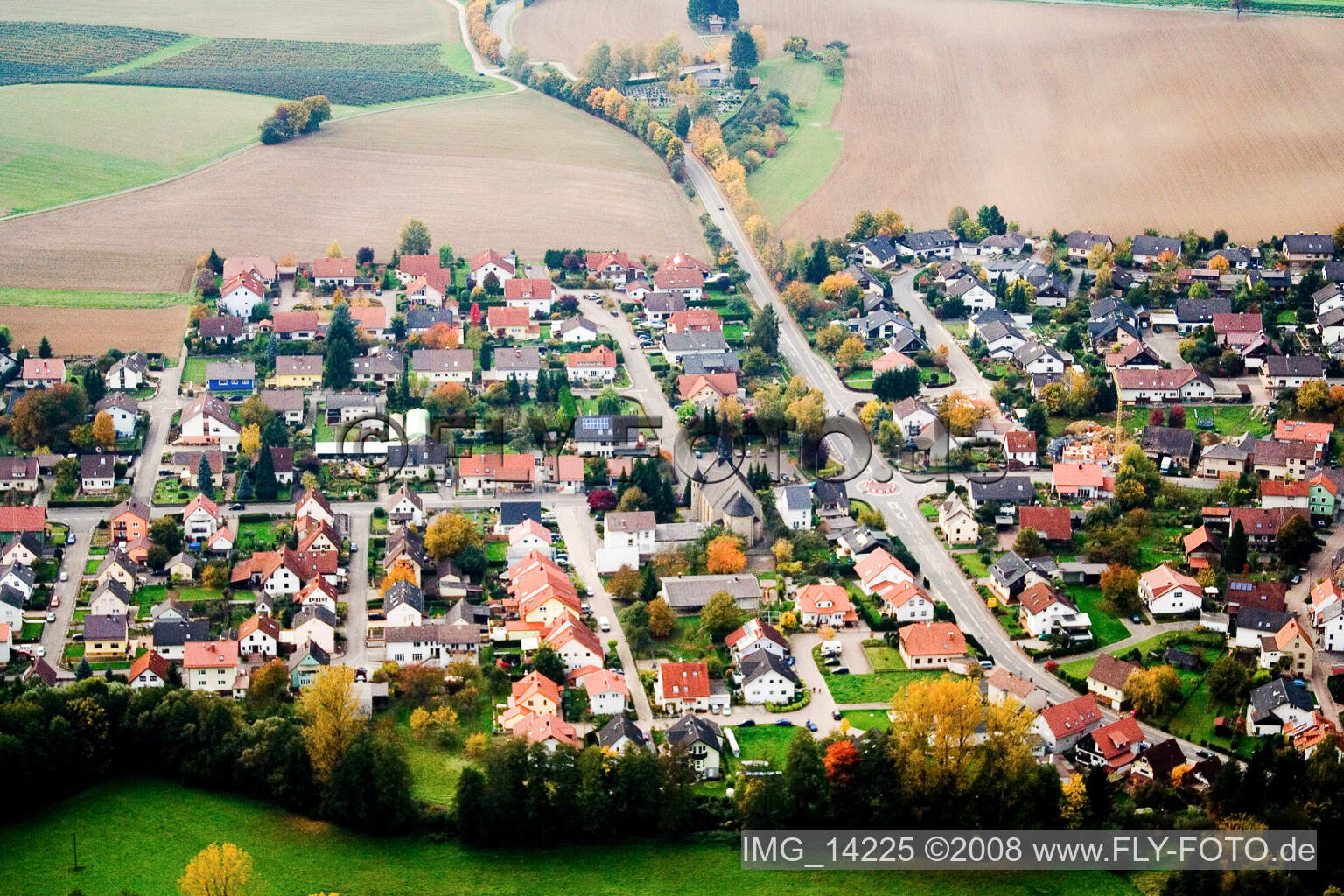 Vue aérienne de Lobenfeld dans le département Bade-Wurtemberg, Allemagne