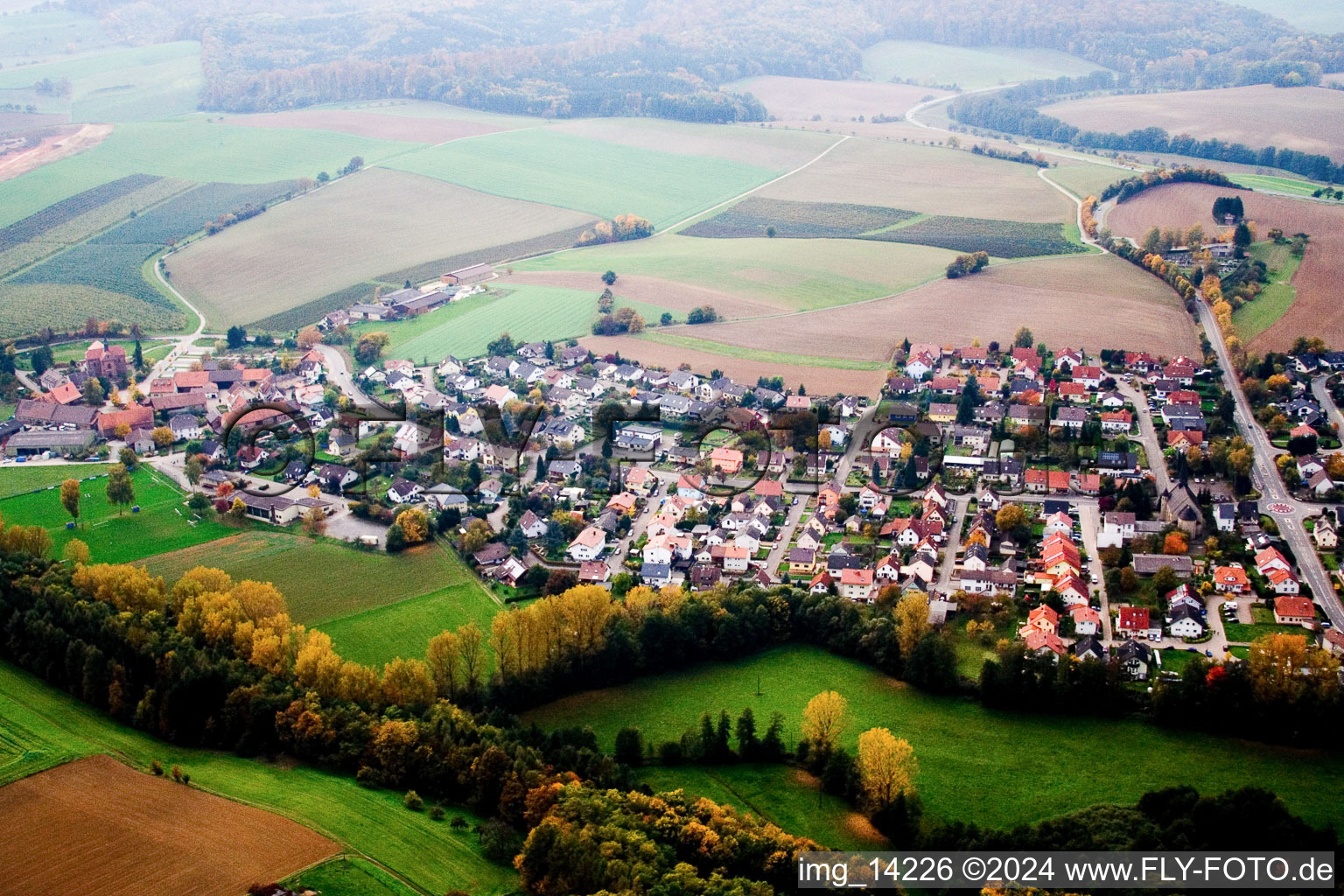 Vue aérienne de Quartier Lobenfeld in Lobbach dans le département Bade-Wurtemberg, Allemagne