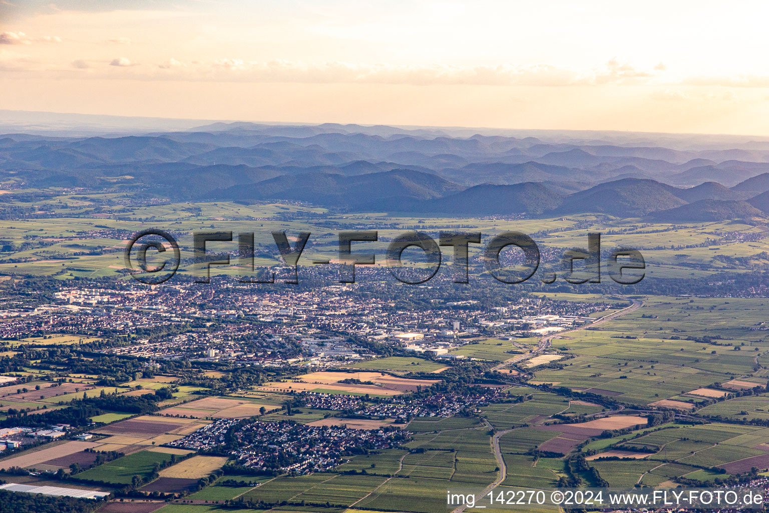 Vue aérienne de Du nord-est à Landau in der Pfalz dans le département Rhénanie-Palatinat, Allemagne