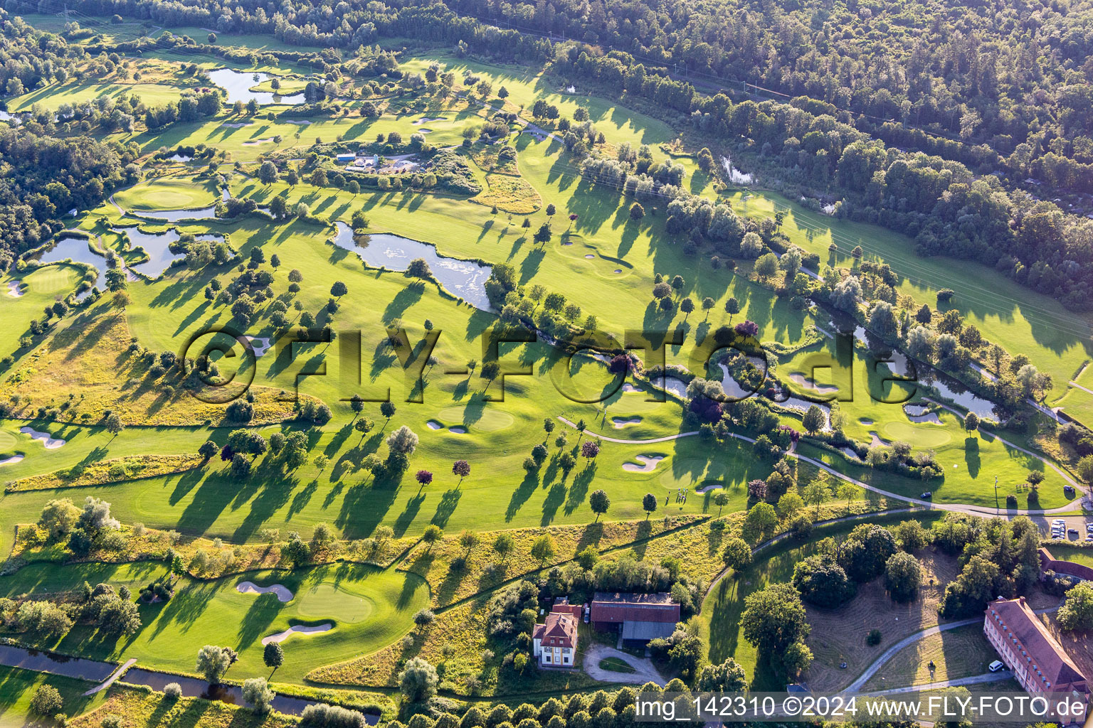 Photographie aérienne de Terrain de golf Hofgut Scheibenhardt AG à le quartier Beiertheim-Bulach in Karlsruhe dans le département Bade-Wurtemberg, Allemagne