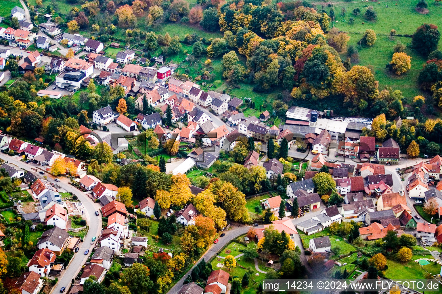 Waldwimmersbach dans le département Bade-Wurtemberg, Allemagne d'en haut