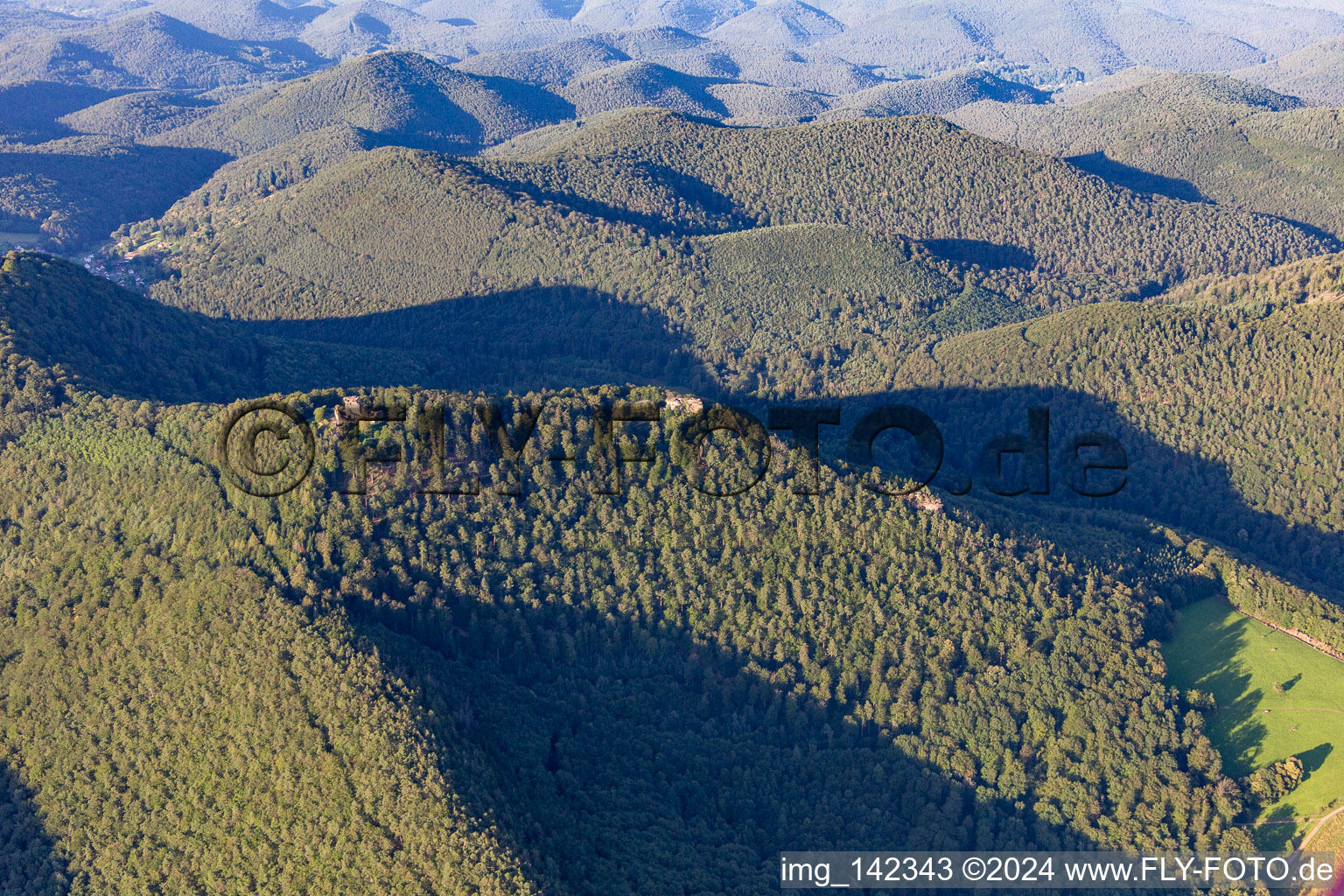 Vue aérienne de Wegelnbourg à Schönau dans le département Rhénanie-Palatinat, Allemagne