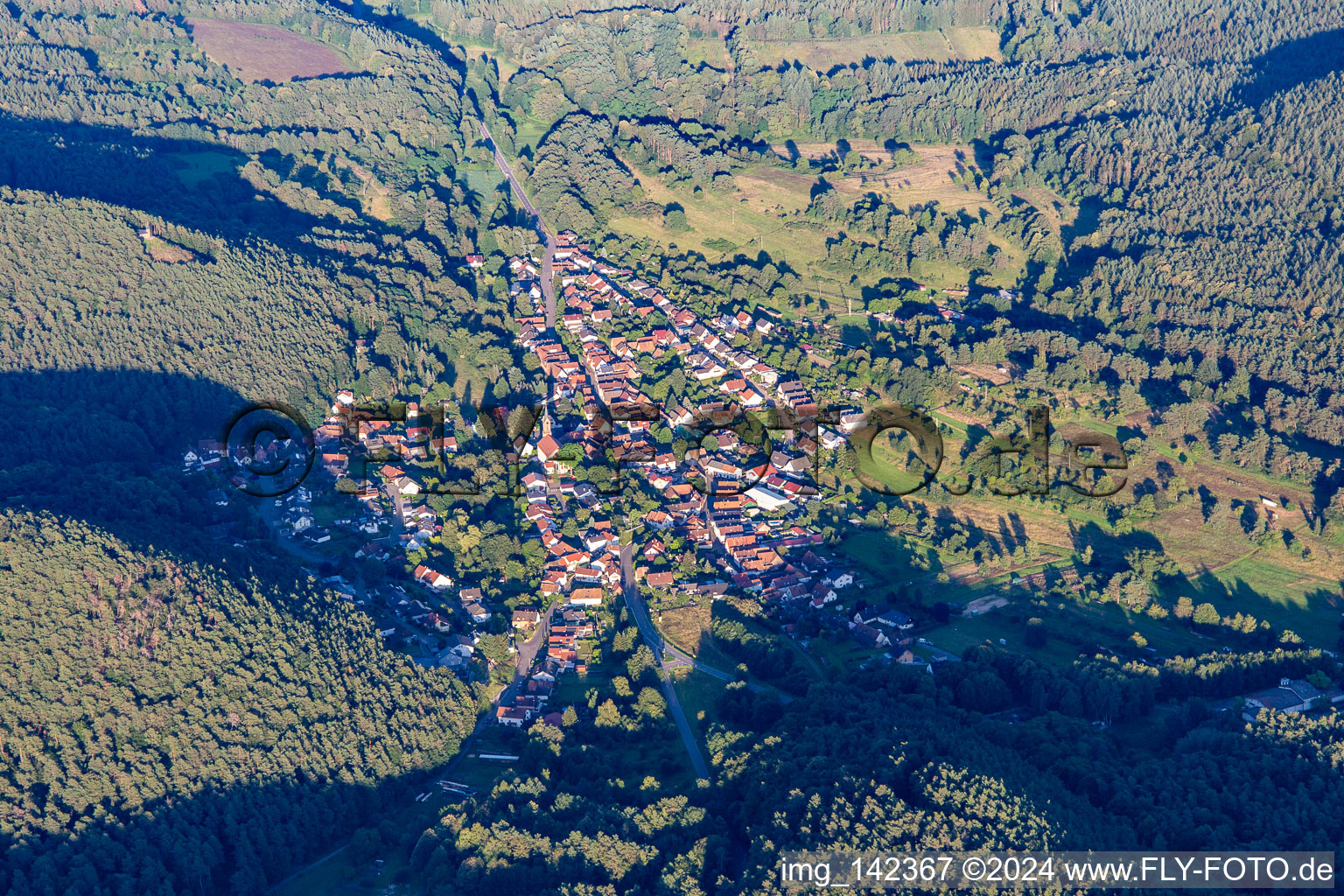 Vue aérienne de Du nord-ouest à Birkenhördt dans le département Rhénanie-Palatinat, Allemagne