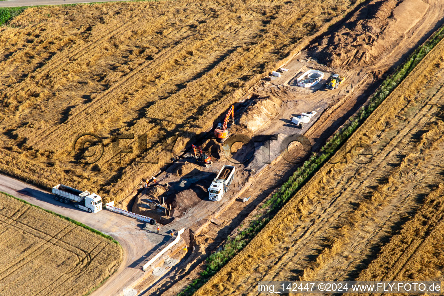 Photographie aérienne de Accès à la halle agricole à Insheim dans le département Rhénanie-Palatinat, Allemagne