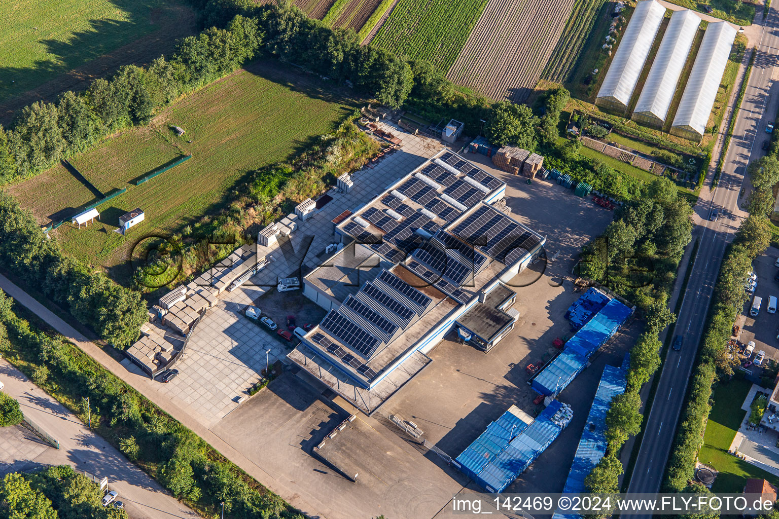 Vue aérienne de Règlement commercial en d. Sauheide à Zeiskam dans le département Rhénanie-Palatinat, Allemagne