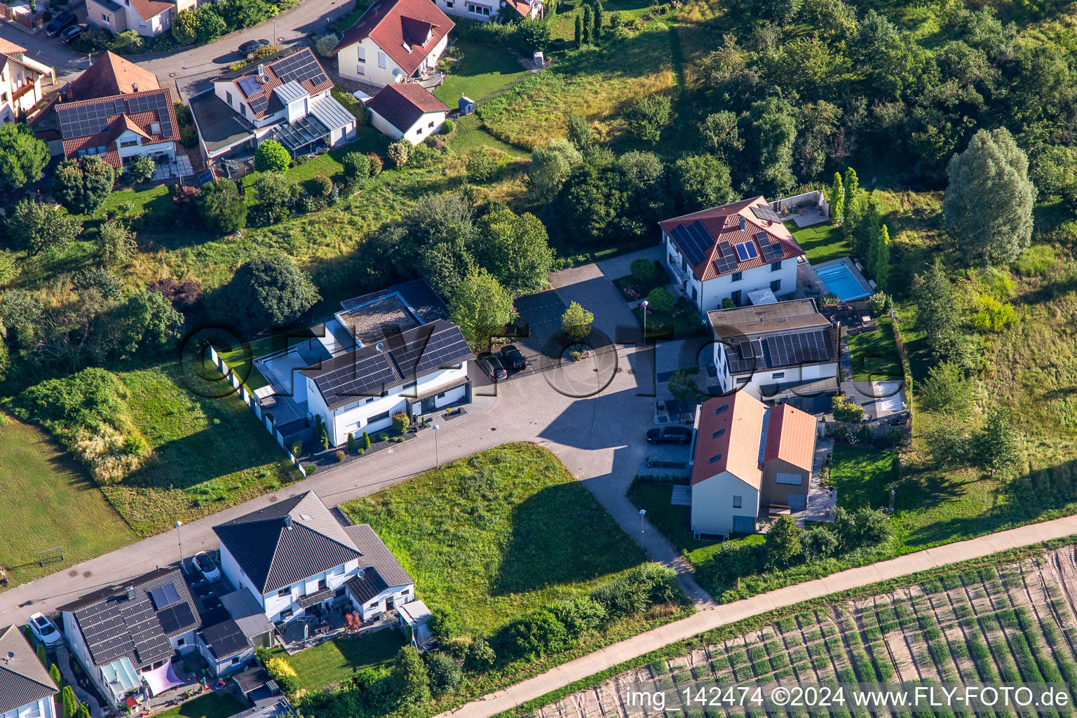 Vue aérienne de Au jardin paroissial à Zeiskam dans le département Rhénanie-Palatinat, Allemagne