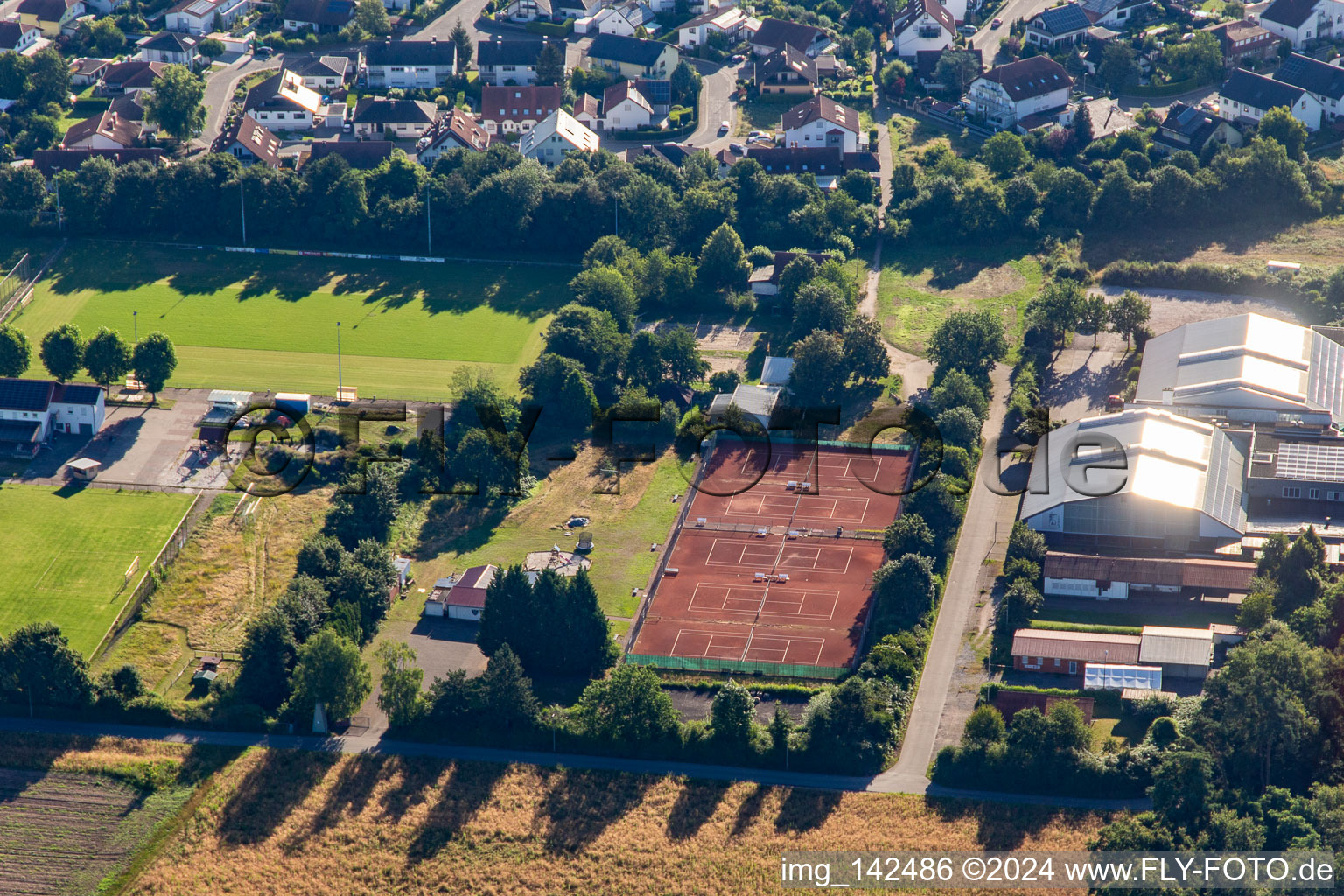 Vue aérienne de Club de tennis Lingenfeld à Lingenfeld dans le département Rhénanie-Palatinat, Allemagne