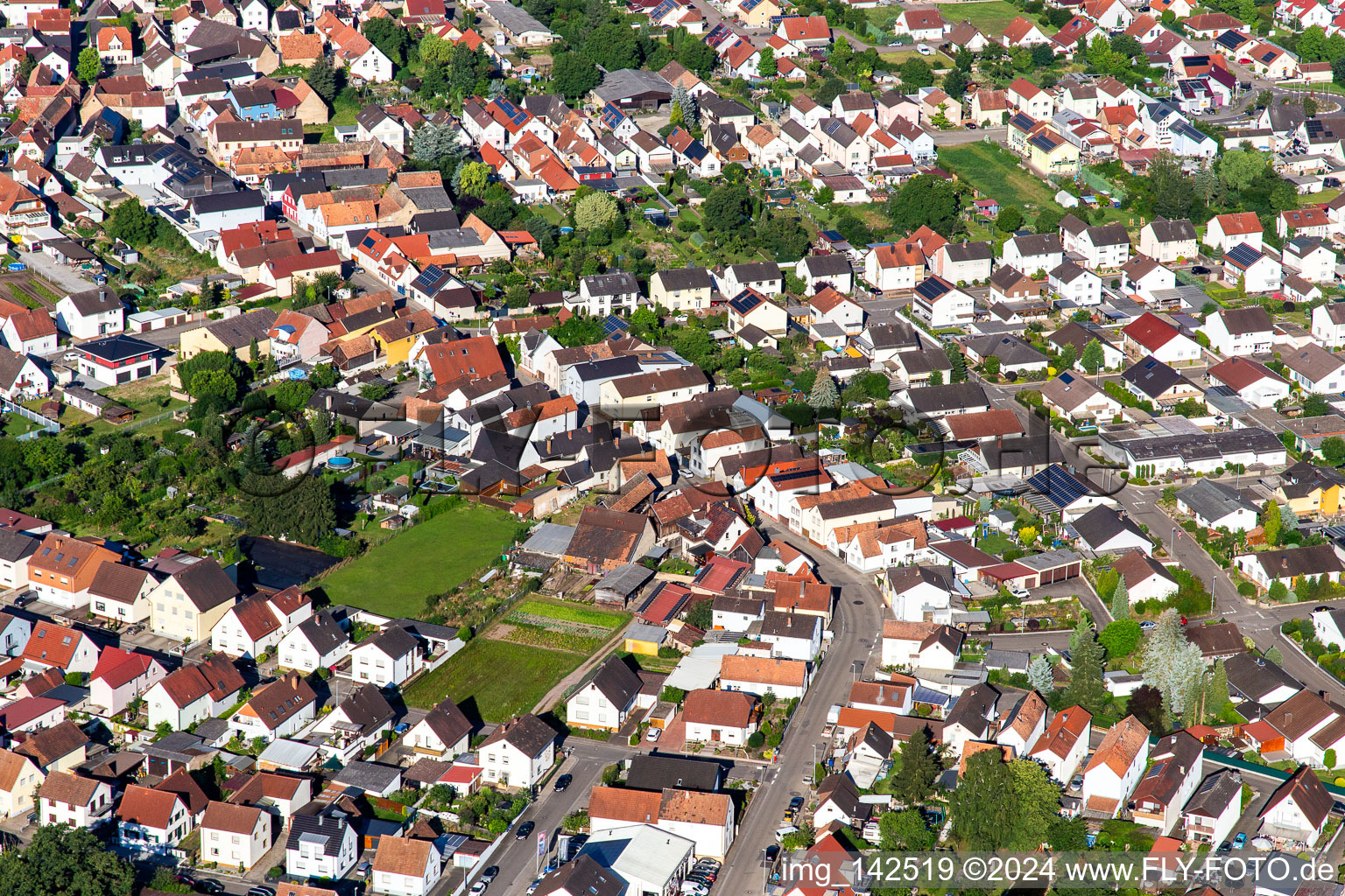 Vue aérienne de Wörthstr à Hördt dans le département Rhénanie-Palatinat, Allemagne