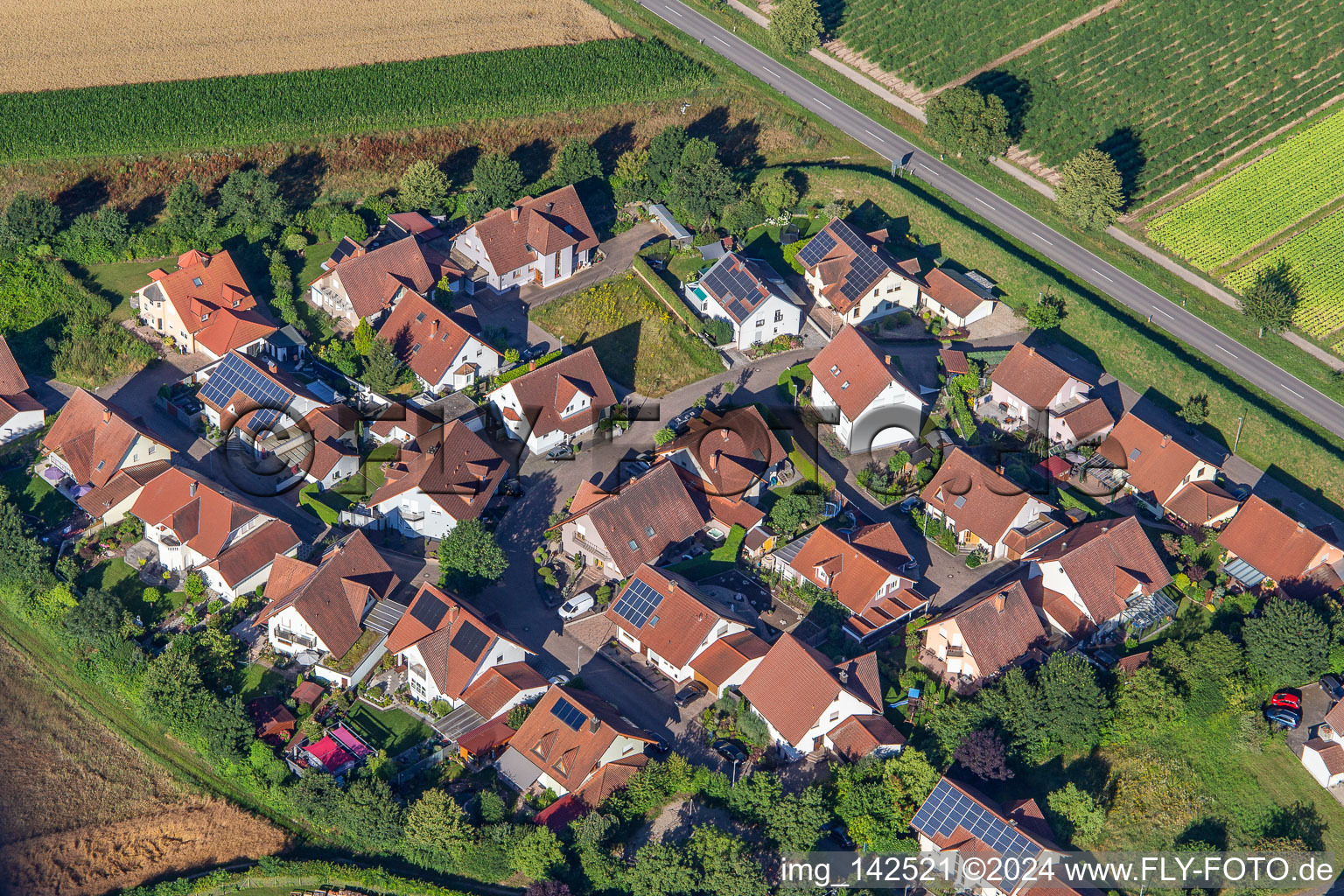 Vue aérienne de À Preischberg à Hördt dans le département Rhénanie-Palatinat, Allemagne