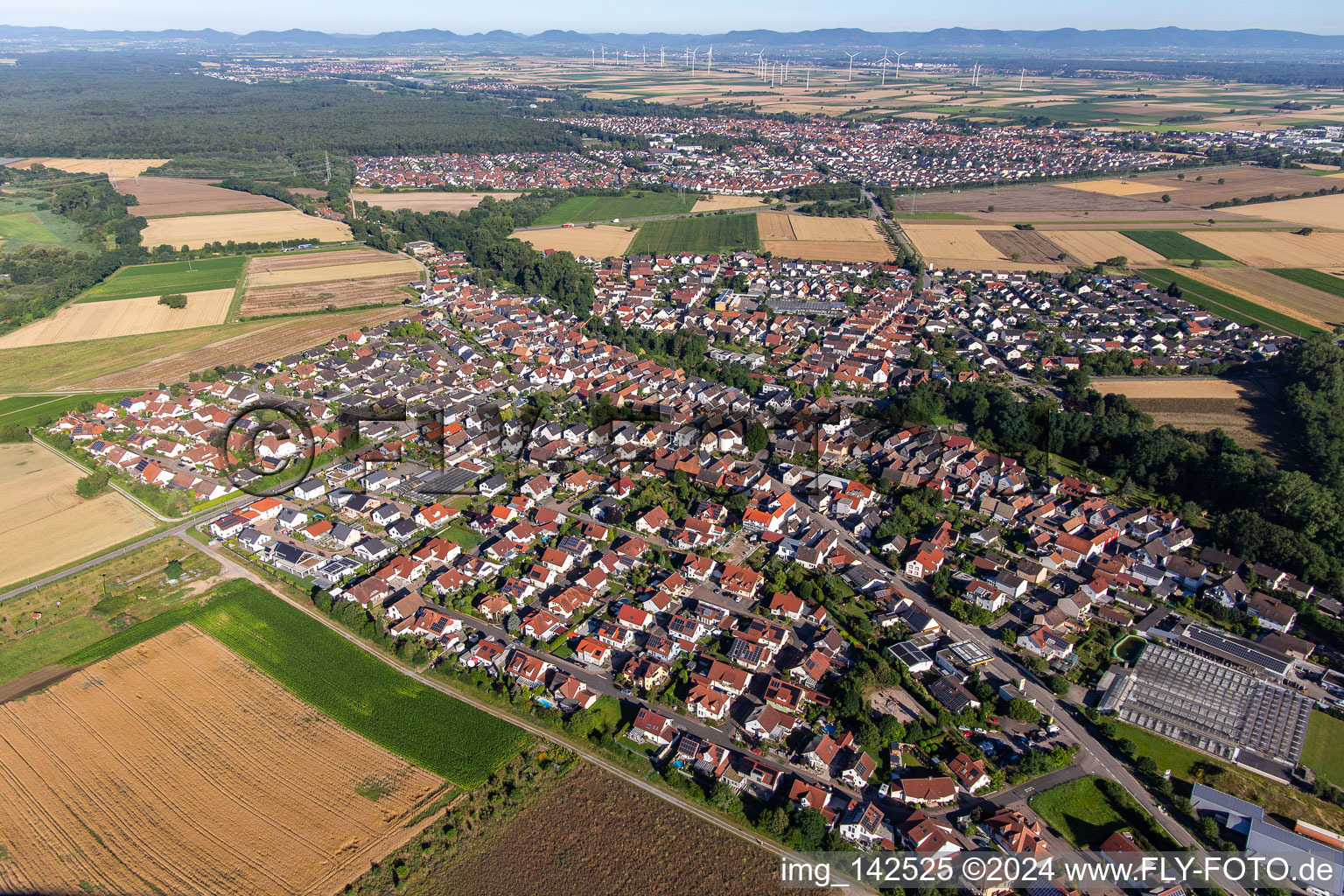 Vue aérienne de Dans le vol d'une alouette à Kuhardt dans le département Rhénanie-Palatinat, Allemagne