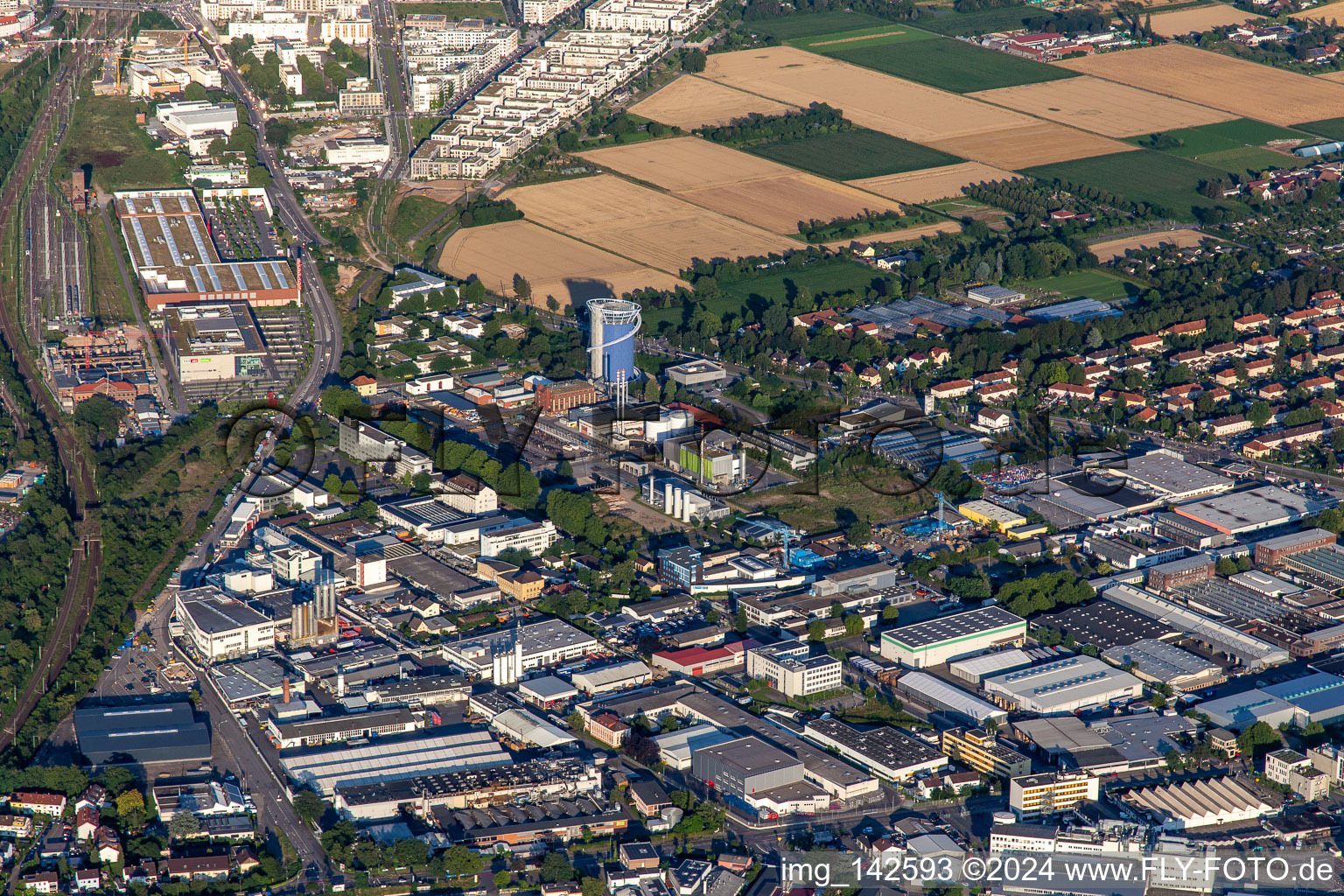 Vue aérienne de Énergie et stockage futur Heidelberg à le quartier Pfaffengrund-Nord in Heidelberg dans le département Bade-Wurtemberg, Allemagne