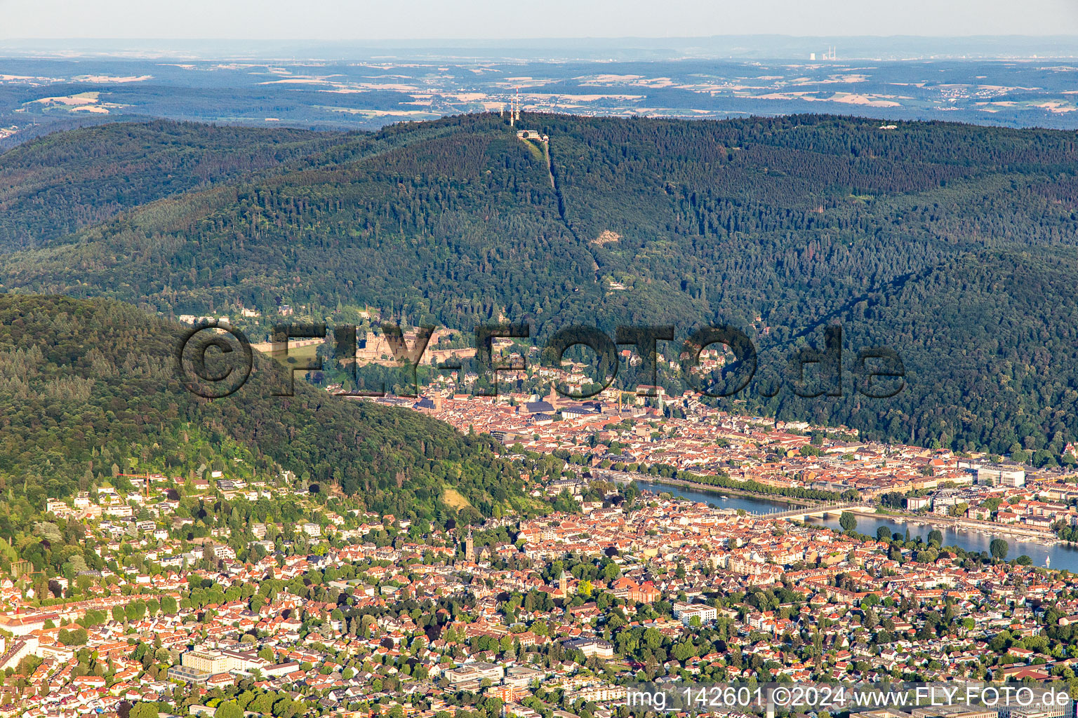 Vue aérienne de Au pied du Königstuhl à le quartier Kernaltstadt in Heidelberg dans le département Bade-Wurtemberg, Allemagne