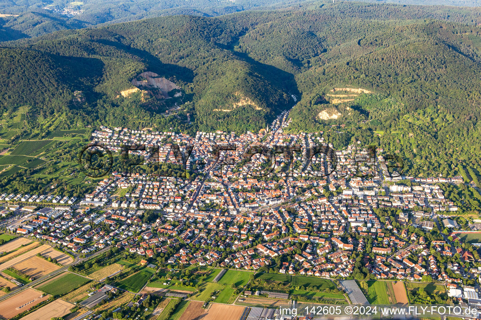 Vue aérienne de De l'ouest à Dossenheim dans le département Bade-Wurtemberg, Allemagne