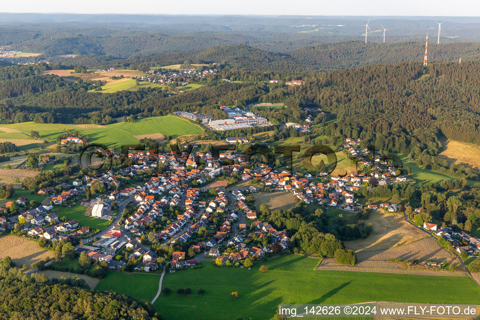 Vue aérienne de Quartier Ober-Abtsteinach in Abtsteinach dans le département Hesse, Allemagne