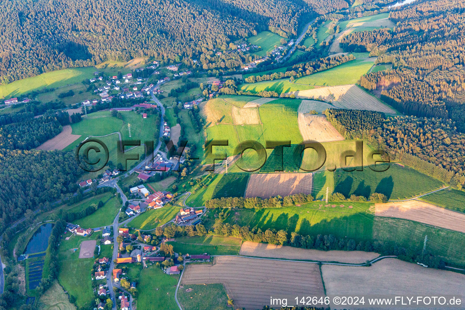 Photographie aérienne de Quartier Hüttenthal in Mossautal dans le département Hesse, Allemagne