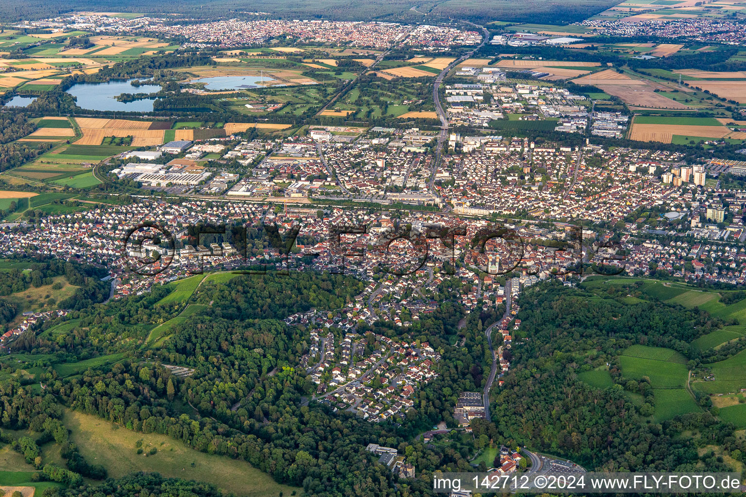 Vue aérienne de De l'est à Bensheim dans le département Hesse, Allemagne