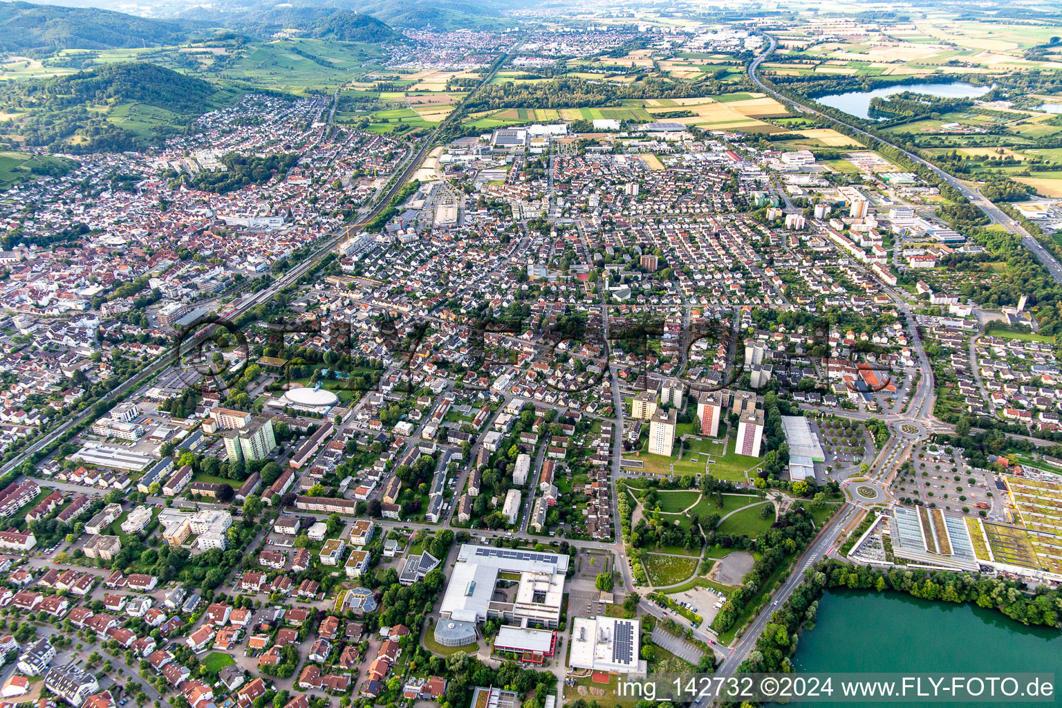 Vue aérienne de Du nord à Bensheim dans le département Hesse, Allemagne