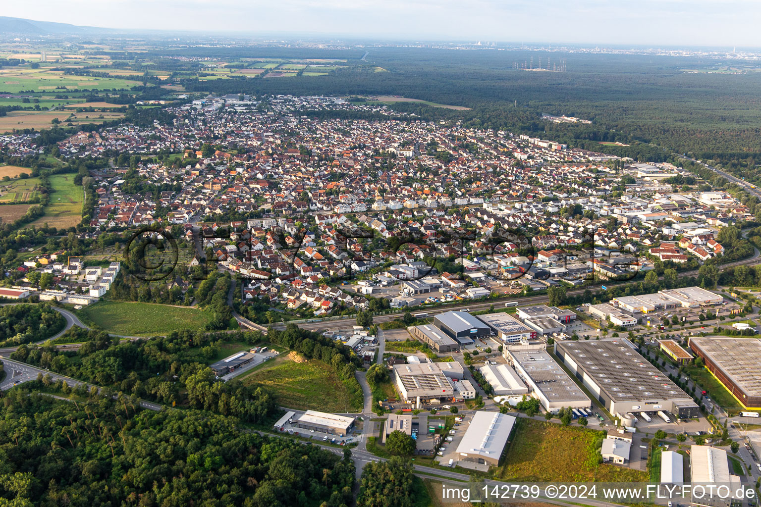 Vue aérienne de Du nord à Lorsch dans le département Hesse, Allemagne