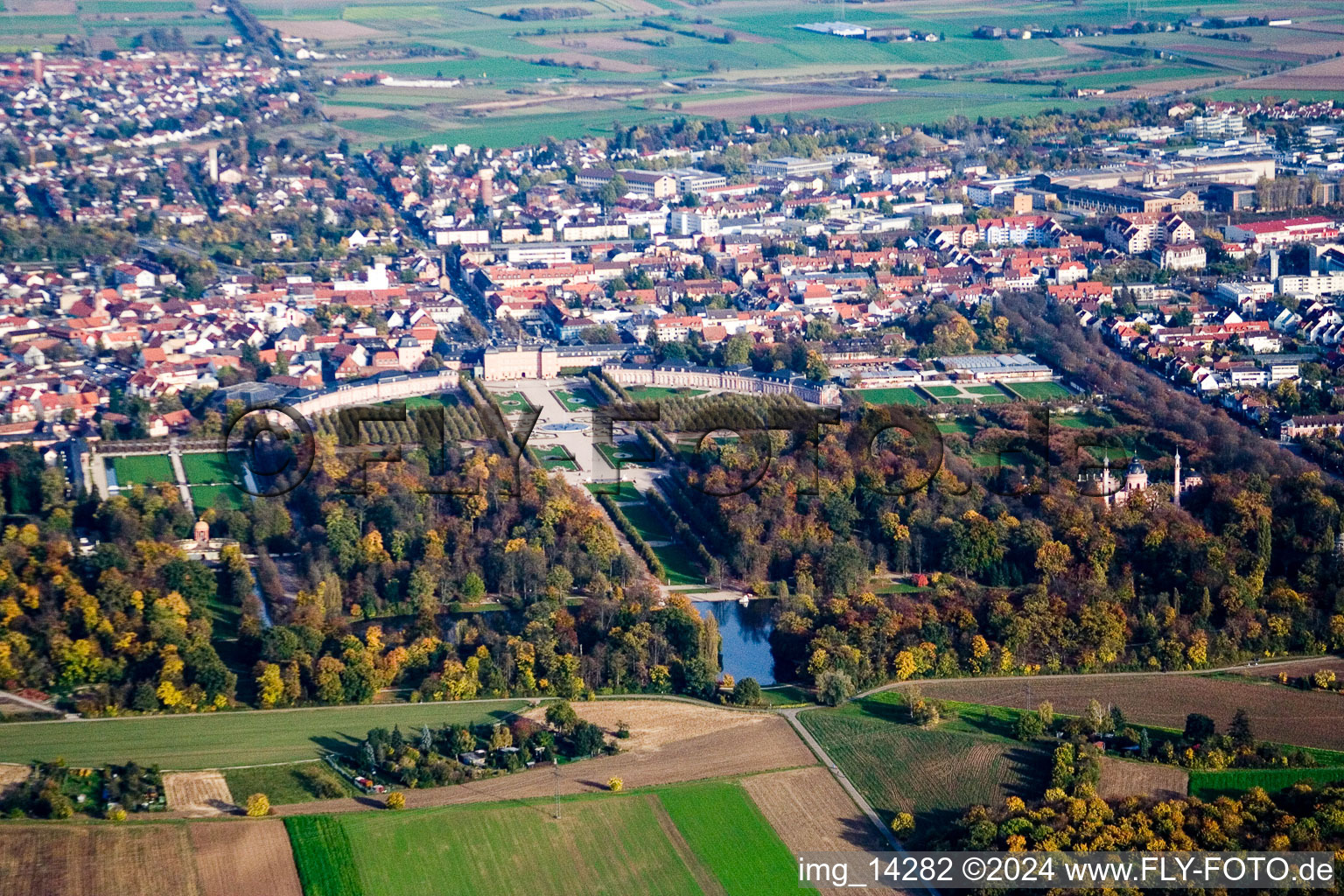 Enregistrement par drone de Schwetzingen dans le département Bade-Wurtemberg, Allemagne