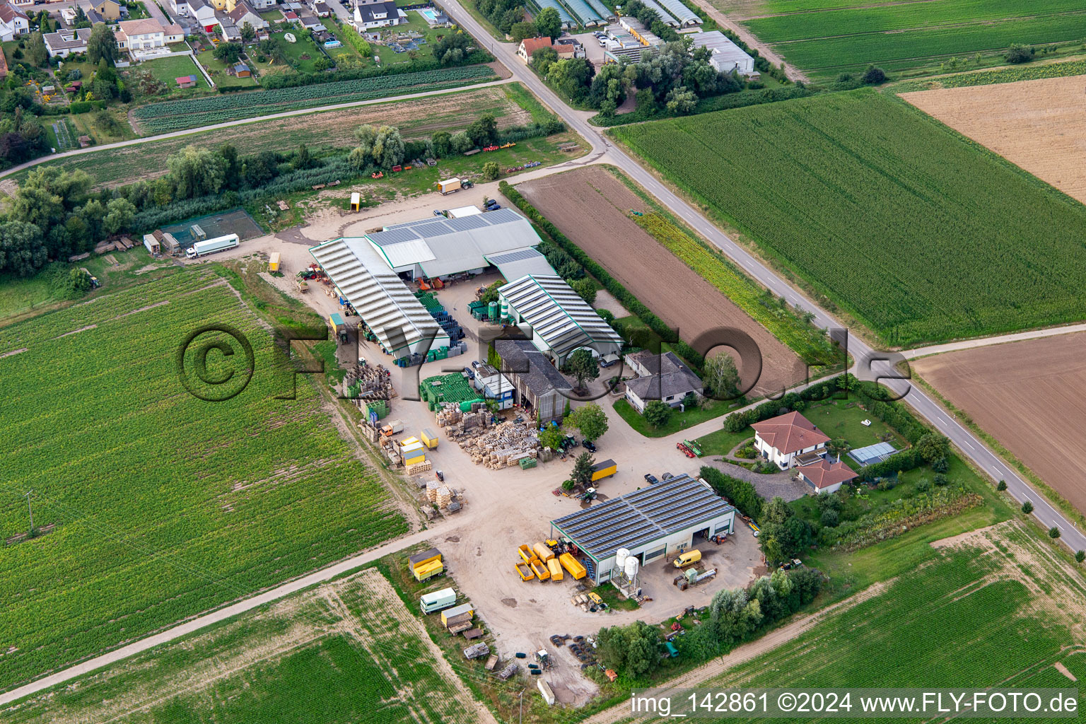 Vue aérienne de Légumes du Grafenland à Freisbach dans le département Rhénanie-Palatinat, Allemagne