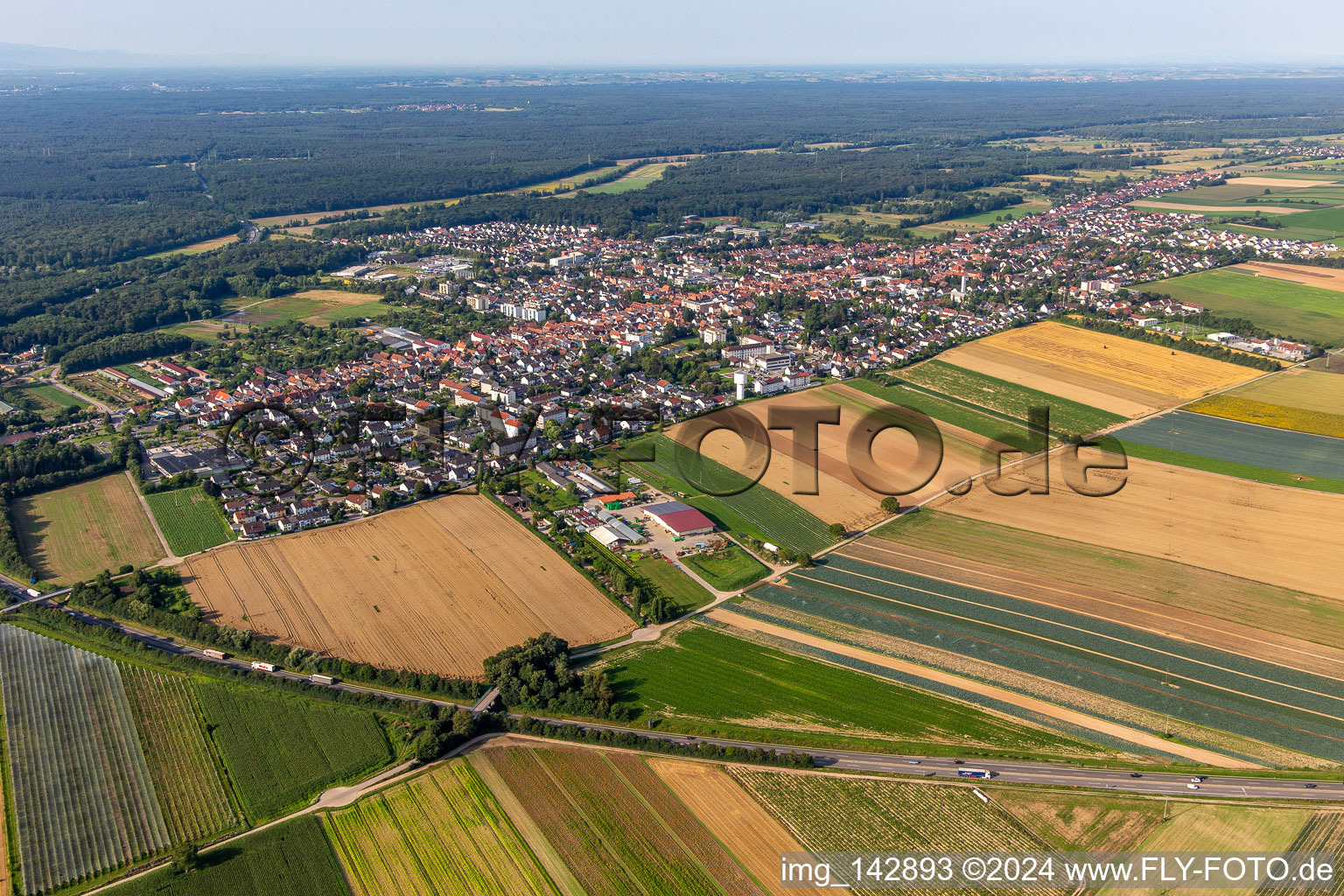 Vue aérienne de Du nord-est à Kandel dans le département Rhénanie-Palatinat, Allemagne