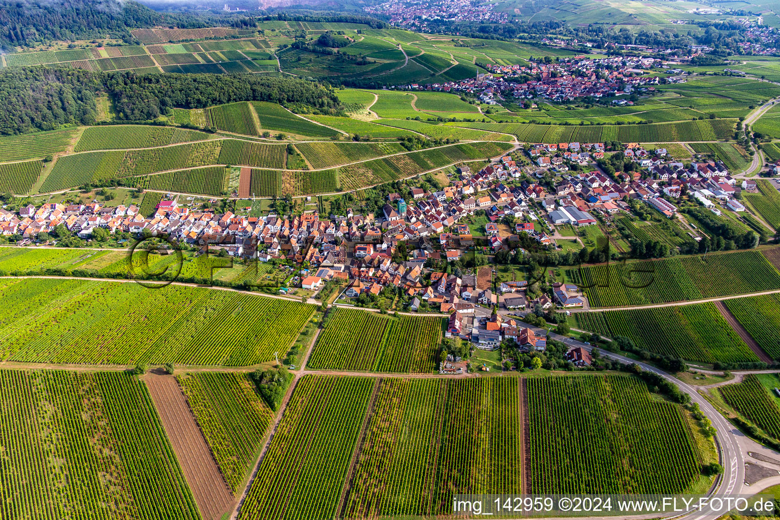 Vue aérienne de Ville du sud à Ranschbach dans le département Rhénanie-Palatinat, Allemagne