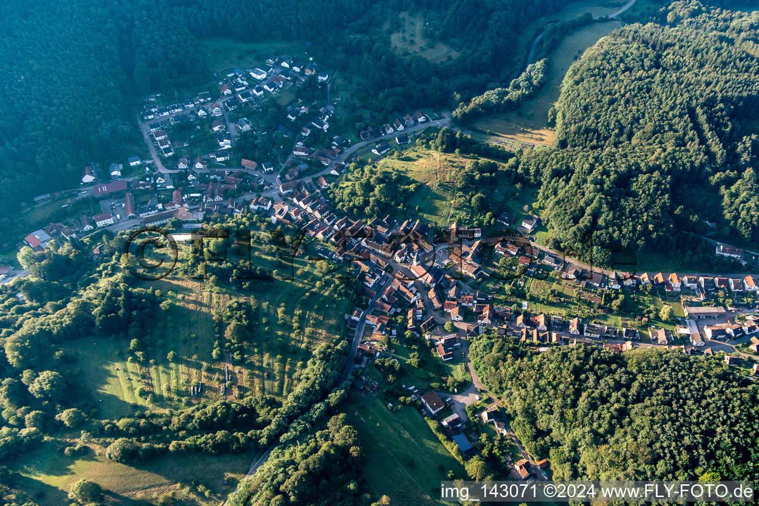 Schwanheim dans le département Rhénanie-Palatinat, Allemagne vu d'un drone