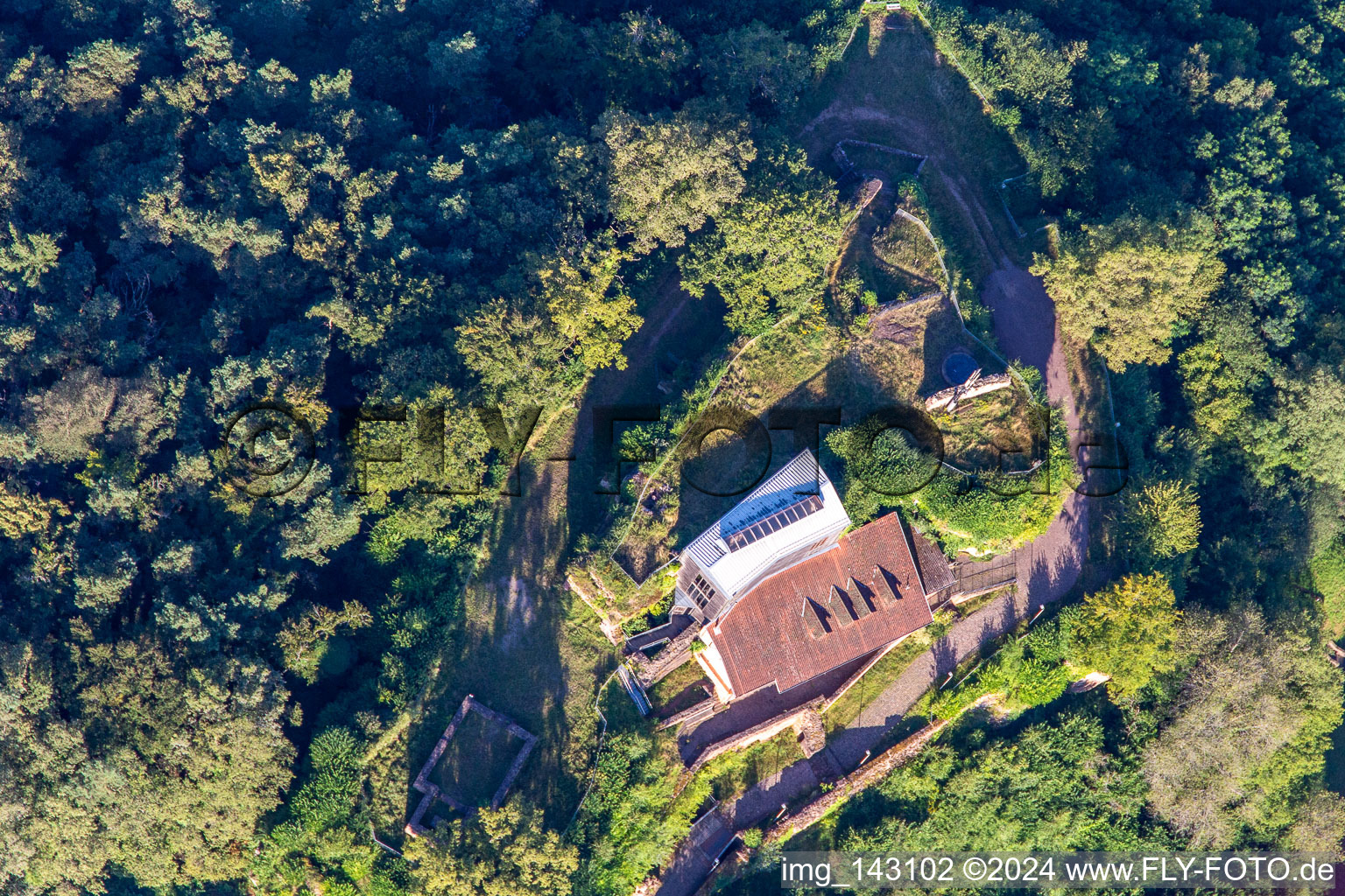 Vue aérienne de Château Lemberg à Lemberg dans le département Rhénanie-Palatinat, Allemagne