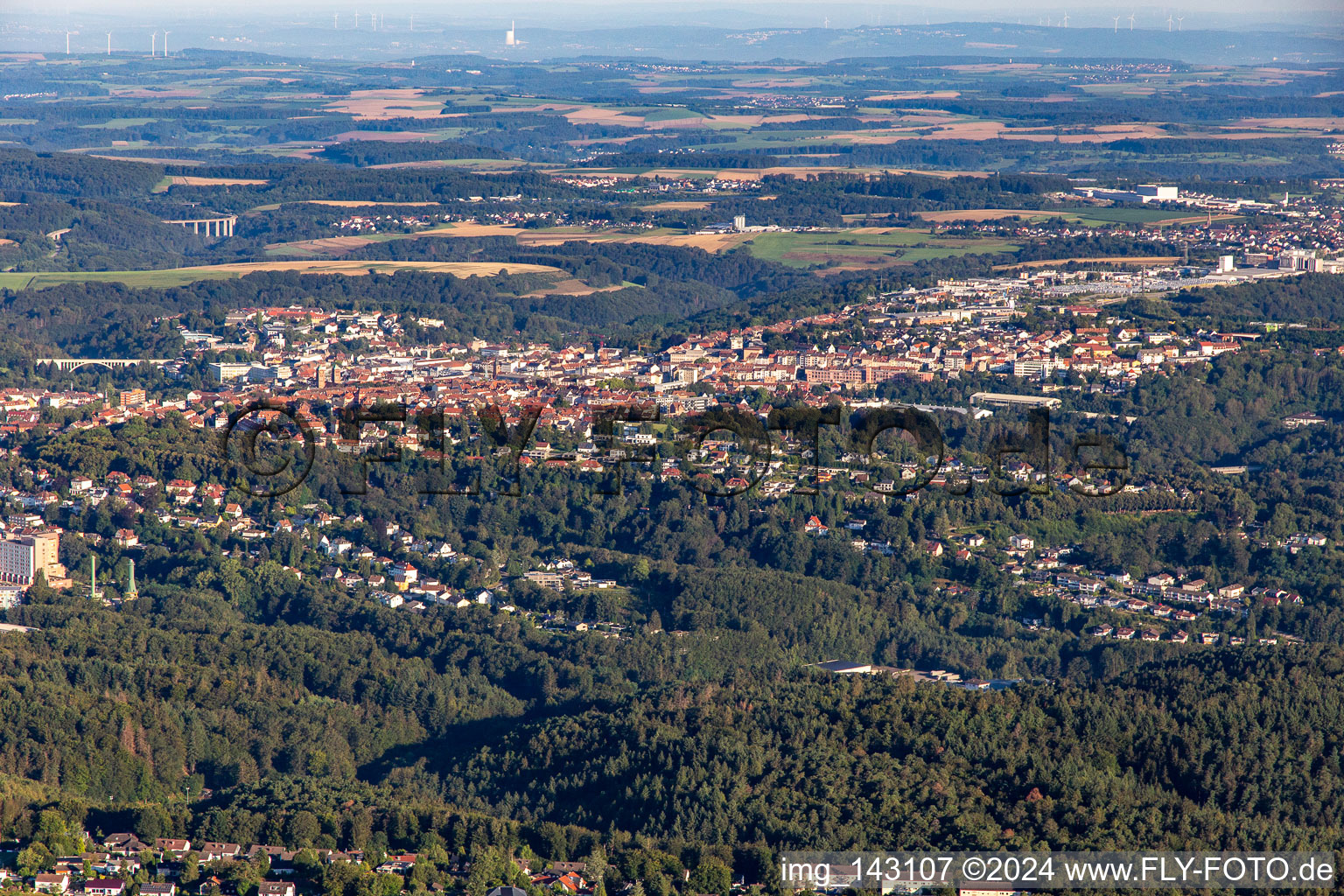 Vue aérienne de Du sud-est à Pirmasens dans le département Rhénanie-Palatinat, Allemagne